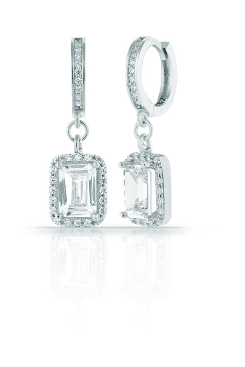 Azuris 925 Ayar Gümüş Baget Taşlı Küpe