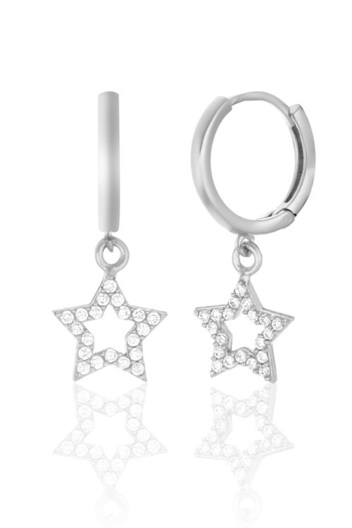 Azuris 925 Ayar Gümüş Taşlı Yıldız Küpe