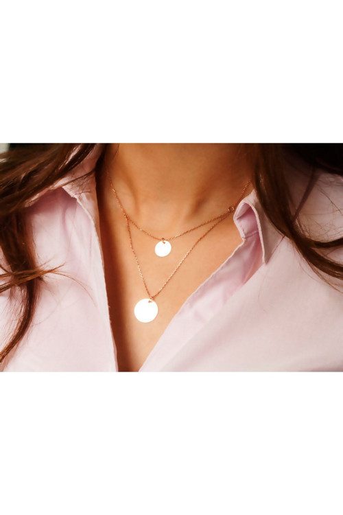 925 Ayar Gümüş Ikili Plaka Kolye