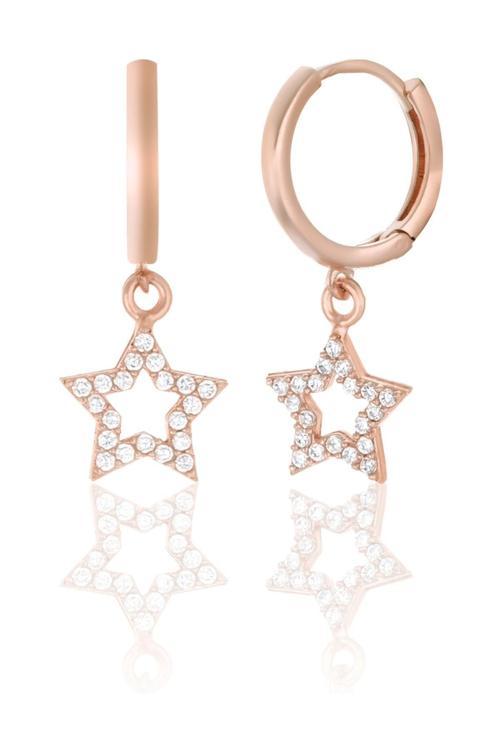 Azuris 925 Ayar Gümüş Taşlı Yıldız Küpe