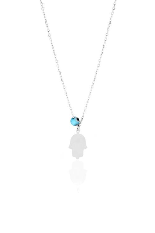 Azuris 925 Ayar Gümüş Mavi Akik Taşlı Bulut Kolye