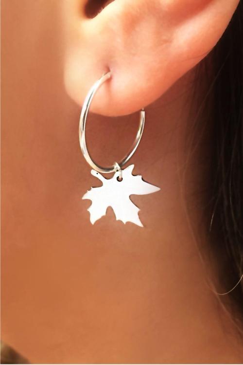 Azuris 925 Ayar Gümüş 1,8 Mm Çınar Halka Küpe