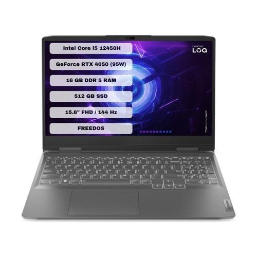 LOQ 15IRH8 Intel Core i5 12450H 16GB 512GB SSD RTX4050 Freedos 15.6" FHD Taşınabilir Bilgisayar 82XV00FYTX