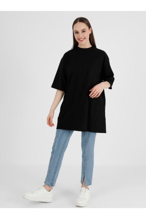 Kopya - Oversize Kalıp T-Shirt - Siyah -