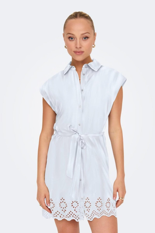 ONLLOU LIFE EMB S/S SHIRT DRESS PTM BEYAZ