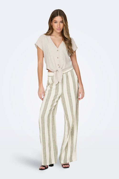 ONLSIESTA SS KNOT LIN BL SHIRT PNT NOOS