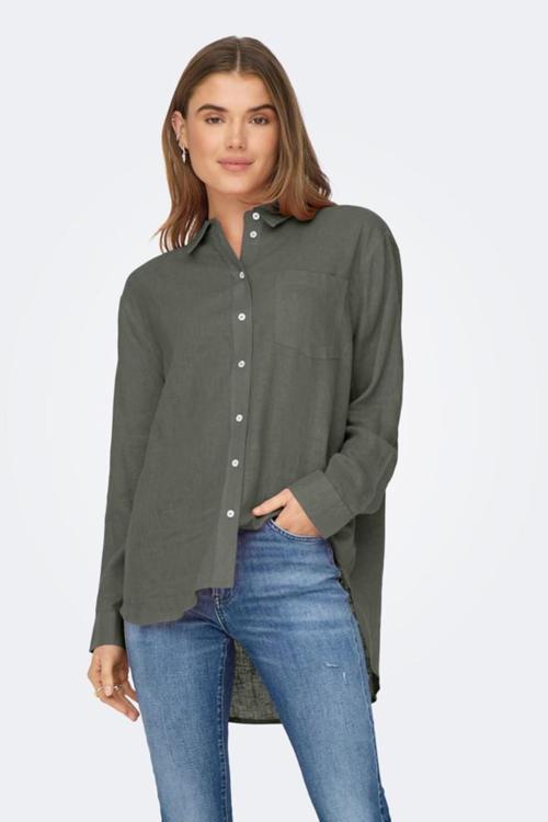 ONLTOKYO LIFE L/S LIN BL SHIRT PNT NOOS YEŞİL