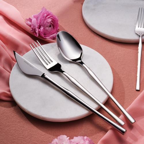 Elegance Cane Platin 12 Kişilik 84 Parça Çatal Kaşık Bıçak Takımı