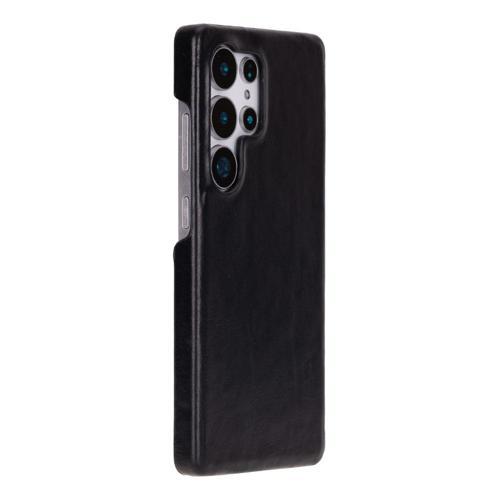 Samsung Galaxy S25 Ultra Uyumlu, Hakiki Deri, El Yapımı Arka Kapak, Kömür Siyah