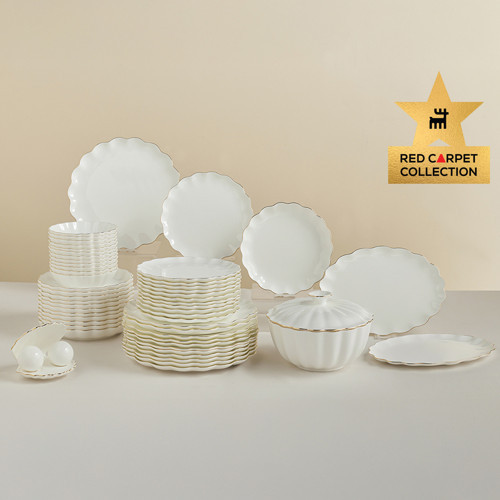 Red Carpet Collection Fine Pearl Extra Shell 55 Parça 12 Kişilik Yemek Takımı Gold