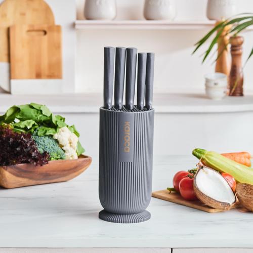 Massimo Round 6 Parça Bıçak Seti Antrasit