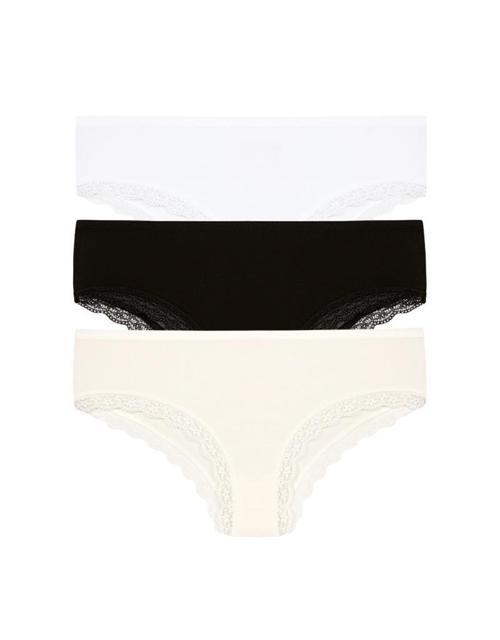3 lü Paket Şahin Bayan Kenar Dantelli Likralı Bikini Külot 30621