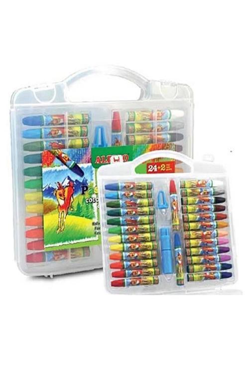 24 Renk Pastel Boya Plastik Çantalı 24 Lü 1 Paket 24 Renk Alpino Pastel Boya