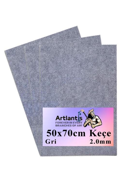 Gri Keçe 50x70 cm 2.0 mm 3 Adet Renkli Hobi Keçesi Elişi Keçesi Anasınıfı Kreş Okul Öncesi