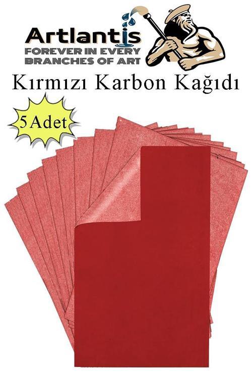 Kırmızı Karbon Kağıdı A4 5 Adet 21x29,7 cm Kopya Kağıdı Transfer Kağıdı Renkli Karbon Kağıdı