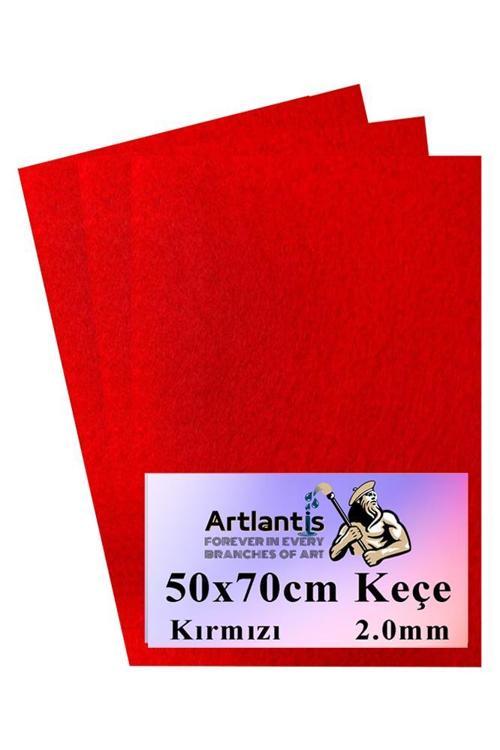 Kırmızı Keçe 50x70 cm 2.0 mm 3 Adet Renkli Hobi Keçesi Elişi Keçesi Anasınıfı Kreş Okul Öncesi