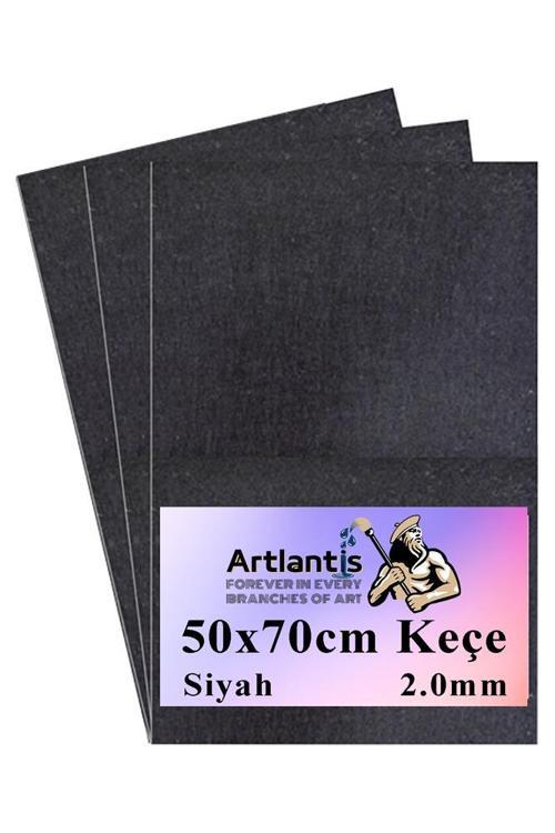 Siyah Keçe 50x70 cm 2.0 mm 3 Adet Renkli Hobi Keçesi Elişi Keçesi Anasınıfı Kreş Okul Öncesi