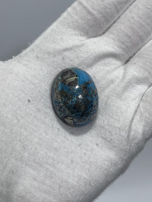 Okyanus Temalı Doğal Kabaşon Firuze Taşı 94,4 Karat - Turkuaz Taşı 18,89 Gram
