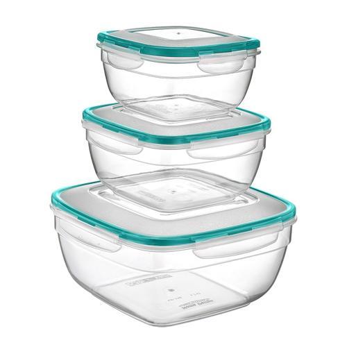 Fresh Box 3'lü Kare Saklama Kabı Seti 0,6 / 1 / 1,7 Lt