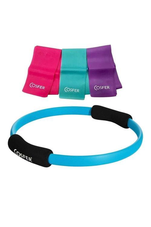 Pilates Çemberi 38 Cm Ve 120X7.5 Cm 3Lü Pilates Bant Set