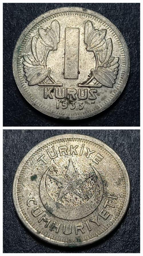 Escoines Koleksiyon 3996367e37770c3f49 1935 (R) 1kuruş Nadir ÇÇT+ eski madeni para