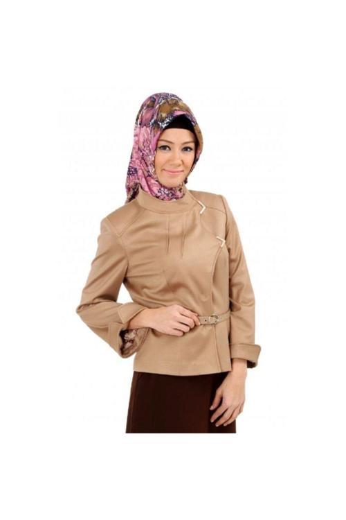 Kadın Kahverengi Kemerli Ceket