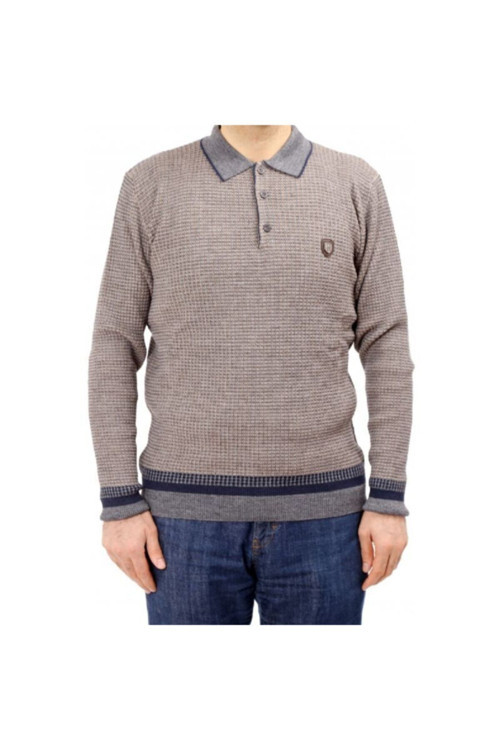 Erkek Açık Gri Yakalı Sweatshirt