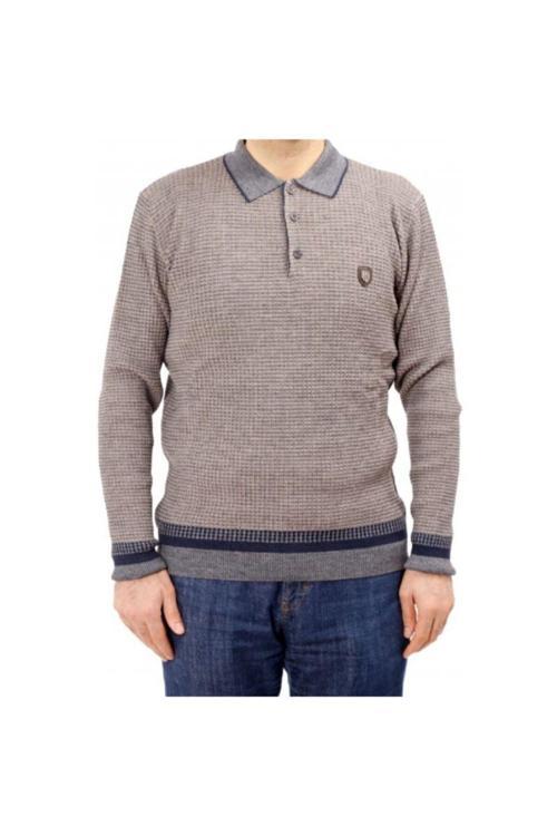 Erkek Açık Gri Yakalı Sweatshirt