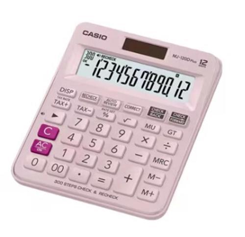 MJ-120D Plus Pembe İşlem Kontrollü 12 Hane Masa Üstü Hesap Makinesi