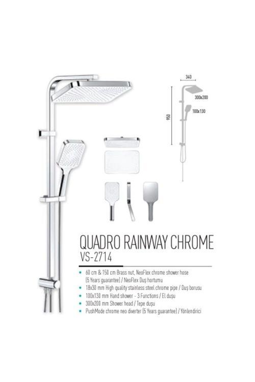 Quadro Rainway Chrome Robot Duş Seti