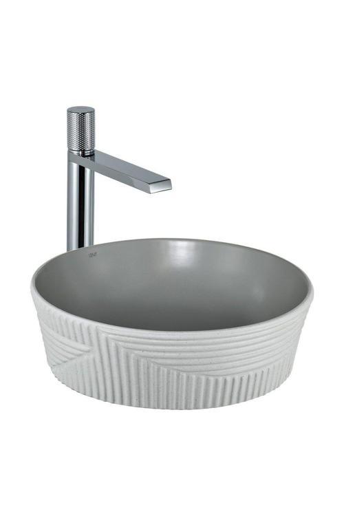 Tezgahüstü Lavabo E-W1502Mag (Mat Gri-Beyaz)