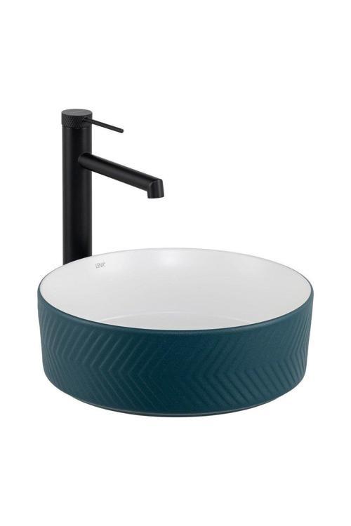 Tezgahüstü Lavabo (Mat Yeşil-Beyaz) E-W5002Yb