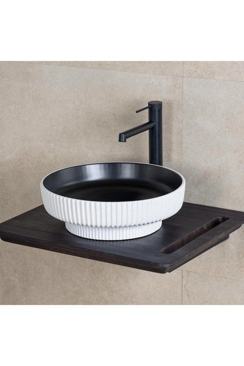 Tezgahüstü Lavabo (Mat Siyah-Beyaz) E-W1501Msb