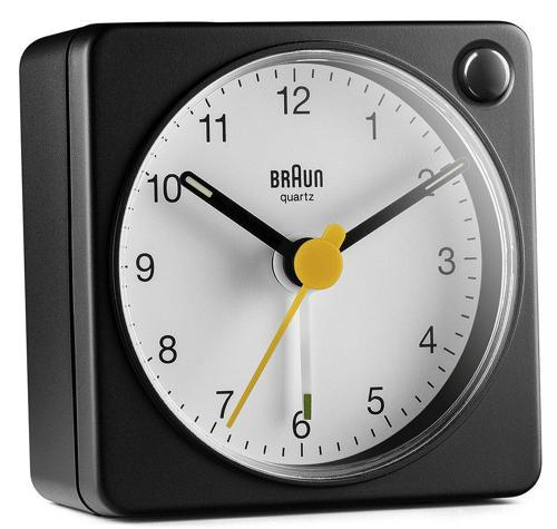 BC02XBW Siyah-Beyaz Klasik Seyahat Analog Alarmlı Masa Saati