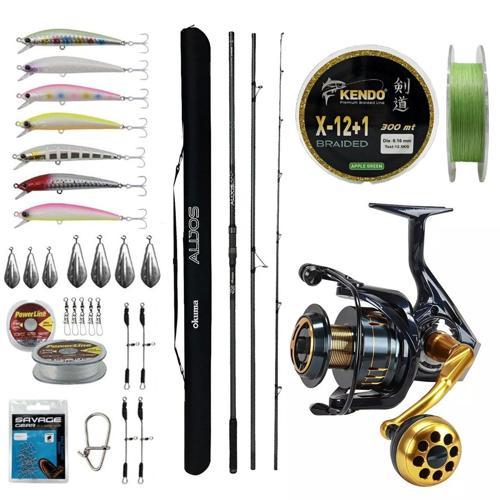YekOutdoor Yüksek Performans Okuma Olta Seti Okuma Alijos Surf 435 cm 100+250 gr 3 Parça&Okuma Salina SA-6000HA Blue 6+1
