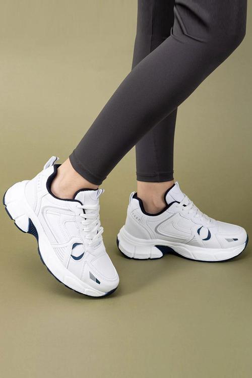 Kadın Yüksek Taban Günlük Sneakers Spor Ayakkabı 4010-101-0001 Beyaz-40