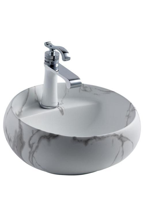Eh-4660M6 Tezgah Üstü Lavabo Beyaz Mermer