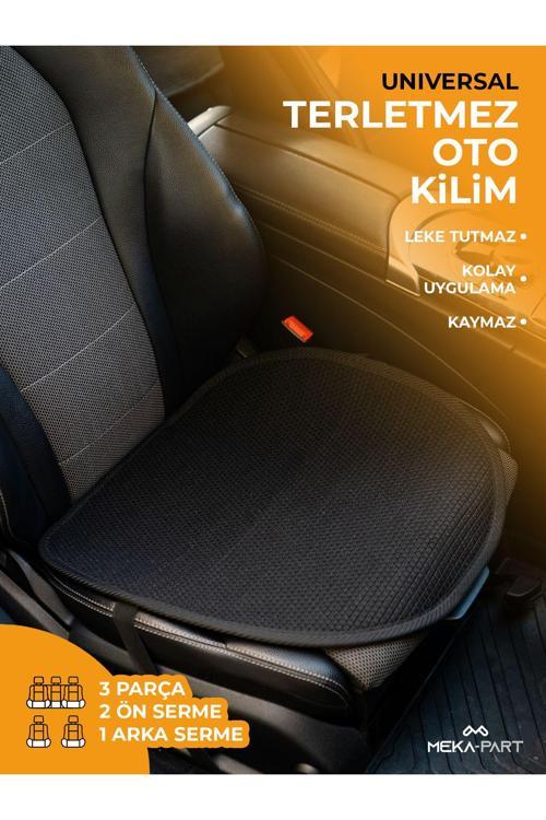 Oto Koltuk Koruyucu Kılıf 3 Parça Serme Universal Siyah