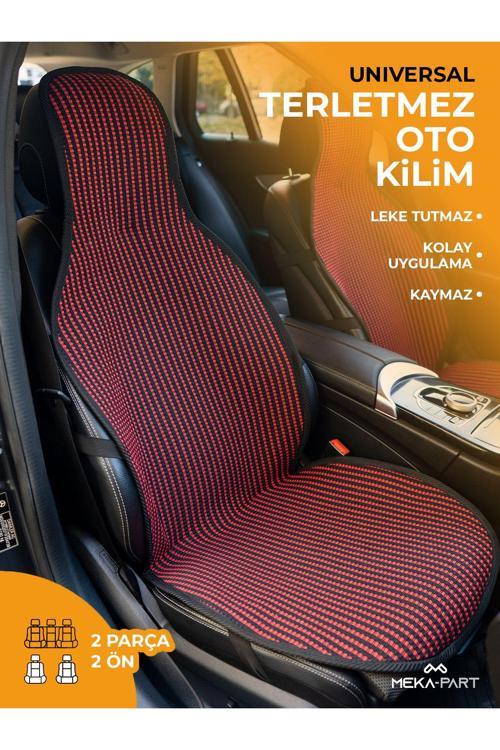 Oto Koltuk Koruyucu Kılıf Kırmızı Çizgili Universal 2 Parça