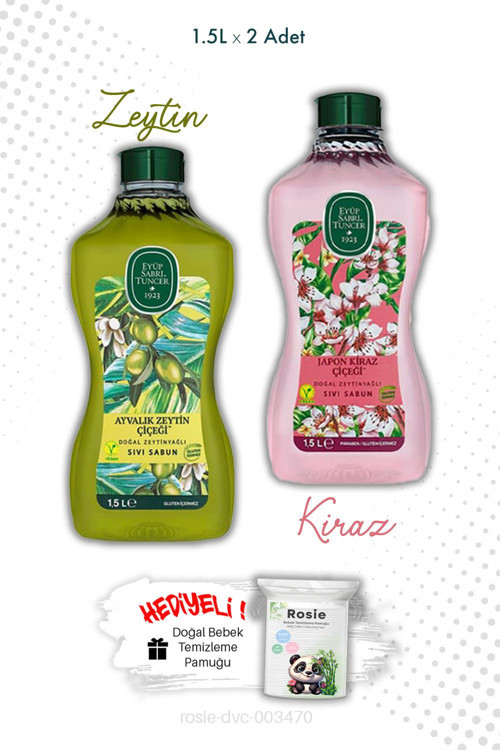 Ayvalık Zeytin Çiçeği ve Japon Kiraz Çiçeği Sabun 1.5L ve ROSIE