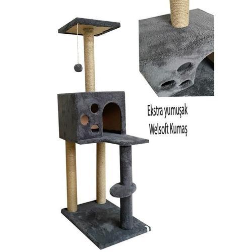 Pet Kedi Tırmalama ve Oyun Evi Antrasit