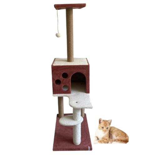 Pet Kedi Tırmalama ve Oyun Evi Gül Kurusu
