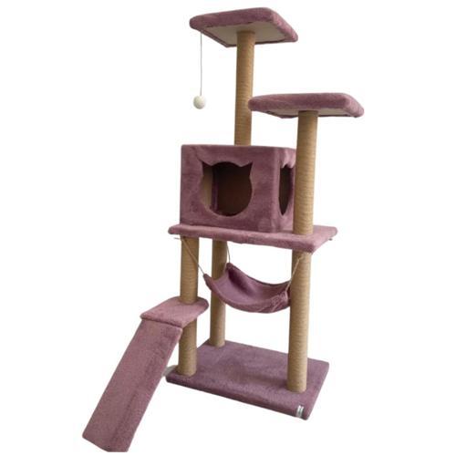 Pet S9 Kedi Tırmalama Kulesi Platformlu 124 cm Gül Kurusu