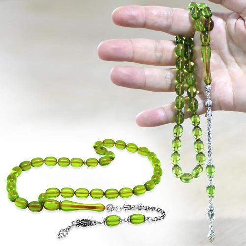 Kararmaz Metal Arnavut Zincir Püsküllü Sülün İmame Beyzi Kesim Yeşil Katalin Tesbih