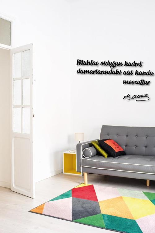 Ahşap Tablo Muhtaç Olduğun Kudret Damarlarındaki Asil Kanda Mevcuttur Dekoratif Obje