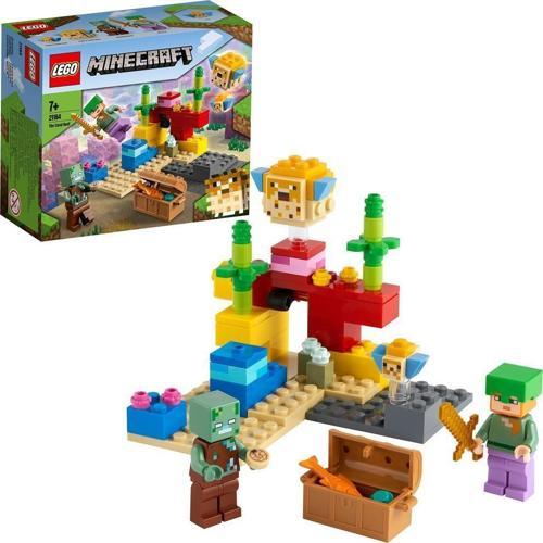 Minecraft® Mercan Kayalığı 21164 Alex 1 Boğuk ve 2 Kirpi Balığı İçeren Minecraft® Deniz Oyuncağı +7 Yaş (92 Parça)
