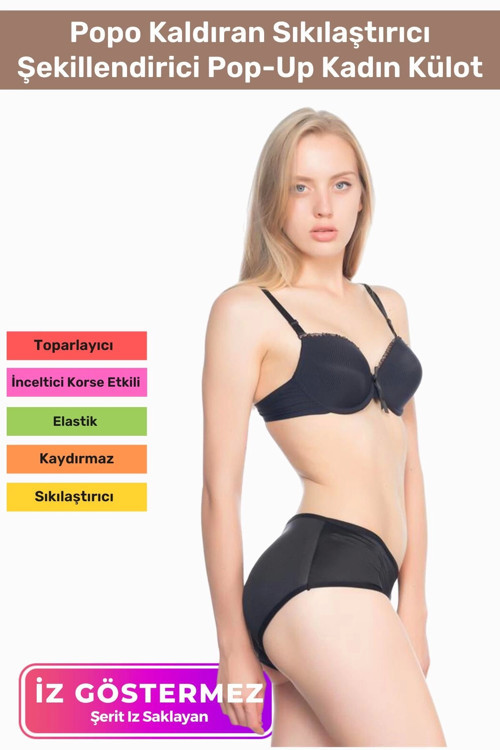 Özel Üretim Popo Kaldıran Toparlayan Sıkılaştırıcı Şekillendirici Pop-Up Kadın Külot İç Çamaşırı