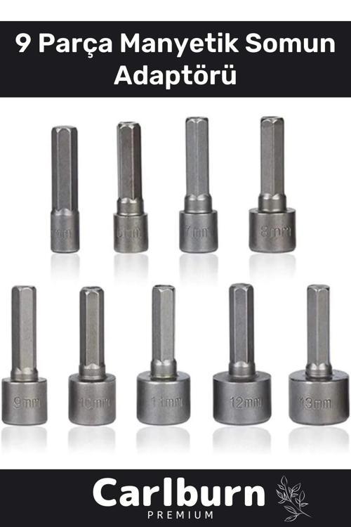 Premium Titanyum Kaplama Uzun Ömürlü Aşınma Karşıtı Koruma 9 Parça Manyetik Somun Adaptörü Seti