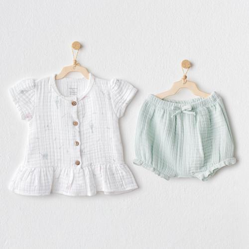 Ac25509 Love Family Müslin 2'li Zıbın Set Mint