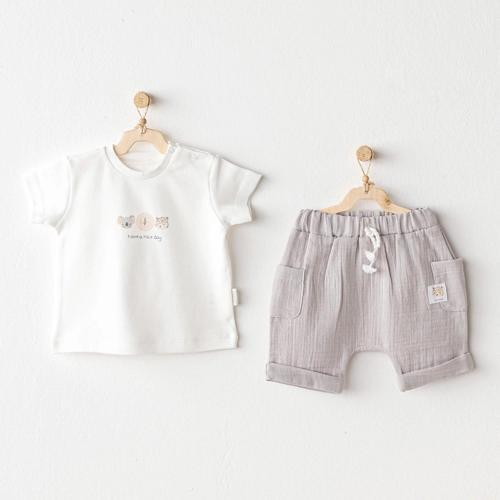 Ac25847 Happy Animals 2'li Bebek Takım Grey